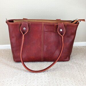 Italian Leather Handbag, Brown